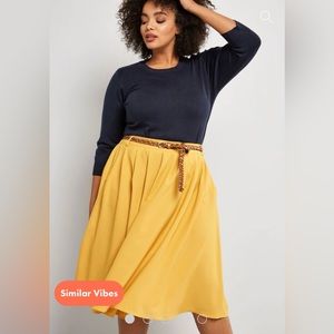NWT ModCloth Breathtaking Tiger Lilies Midi Skirt in YELLOW